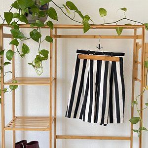 High-Waisted Striped Shorts